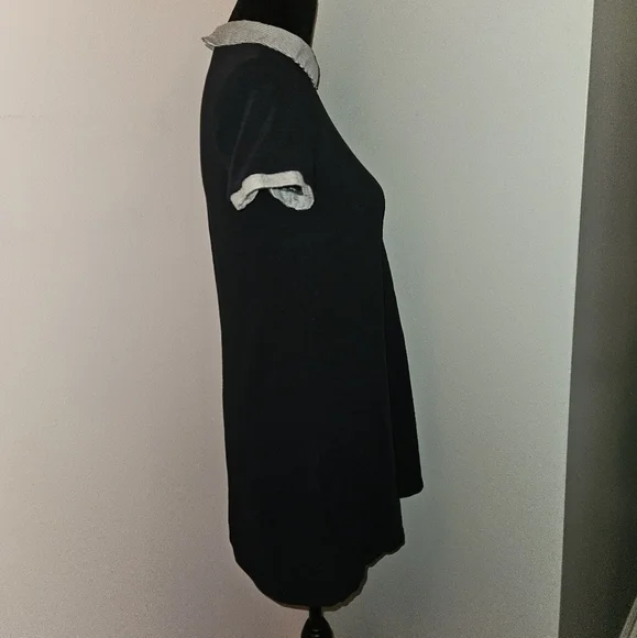 Zara Navy Collared Preppy Mini Dress - Size Small - Picture 3 of 8